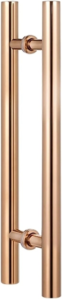 Brushed Stainless Steel Push Door Handle, H,Shape,Ladder Style Back to Back Barn Handle Set, 24,32,39,47" Length Shower Door Grab Bar (Color : Rose Gold, Size : 60 cm (24")