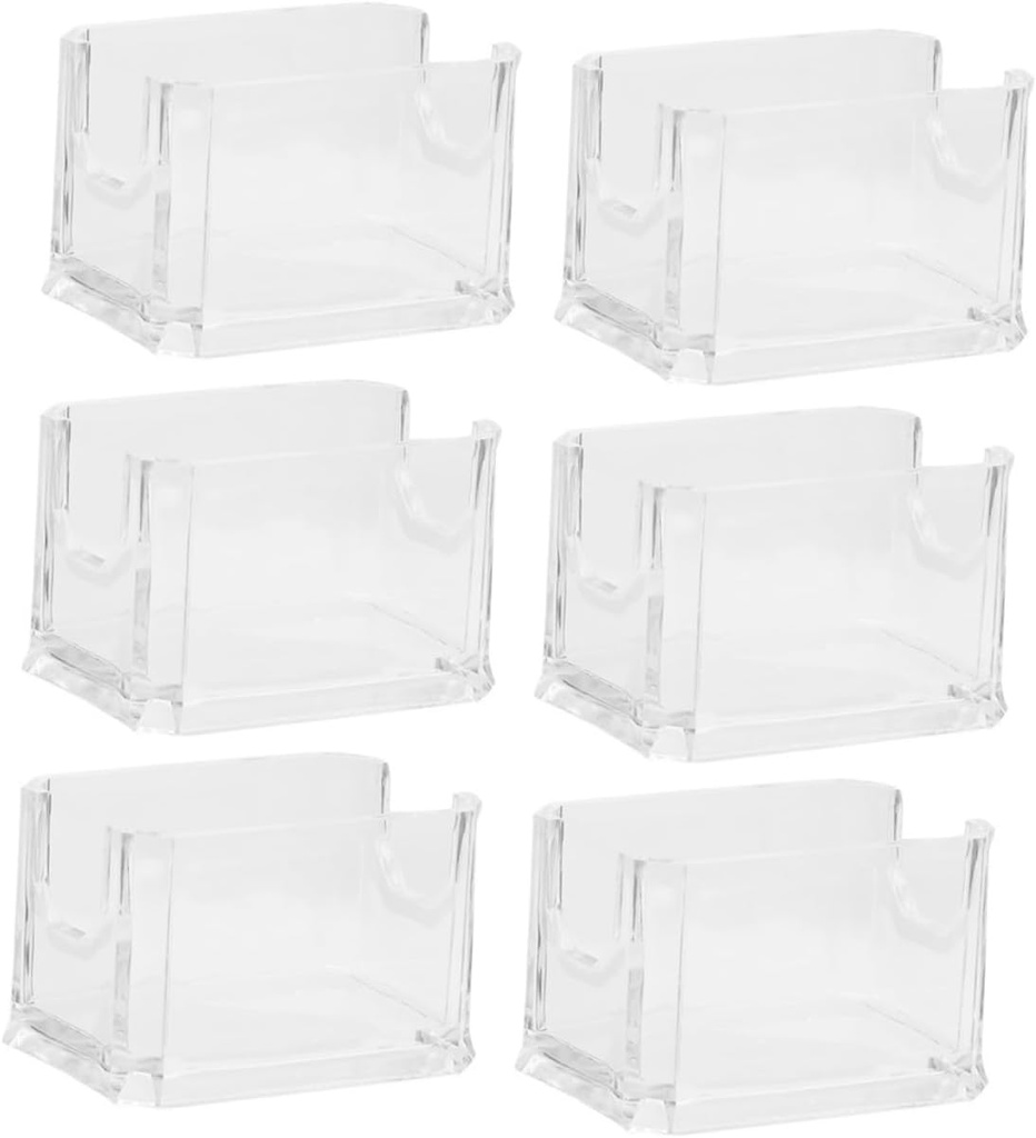 6pcs Versatile Acrylic Tea Bag Storage Box Coffee Pod Organizer Sugar Packet for Home Office