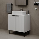 30" White Modern Bathroom Vanity with Counter Top Sink Combo, Bathroom Storage Cabinet with 2 Soft Closing Doors, Freestanding Cabinet with Metal Handles (White with Sink, 30")