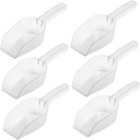 6Pcs Transparent Ice Scoop Ergonomic Plastic Food Scoops for Ice Rice and Pet Food for Freezers Buffets and Kitchen Storage and Design