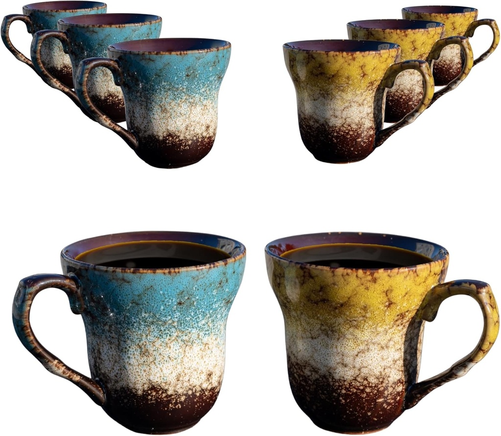 3oz Ceramic Espresso Cups Set of 8, Espresso Demitasse Cup Shot Mugs with Handle, Demitasse Cups Great for Double Coffee Machine Maker and Tea (Mix color)