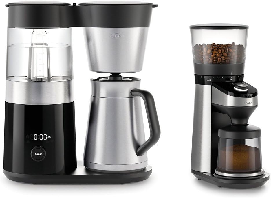 OXO On Barista Brain 9 Cup Coffee Maker and Conical Burr Coffee Grinder Bundle