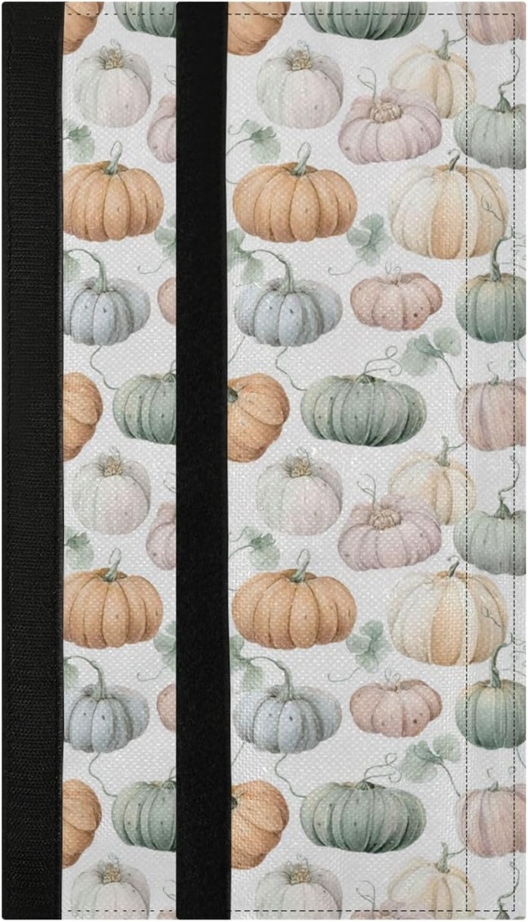 Autumn Blue Orange Pumpkin Leaves Refrigerator Door Handle Covers Set of 2 Fall Theme Kitchen Appliance Handle Covers Washable Fridge Oven Microwave Handle Protector Gloves