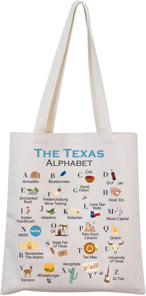 MNIGIU Texas Canvas Tote Bag - Eco-Friendly Reusable Welcome Bag