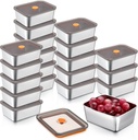 Layhit 20 Pcs Stainless Steel Food Containers with Lids 20 oz Metal Snack Containers Reusable Stackable Lunch Box Picnic Box Freezer Fridge Oven Dishwasher Safe