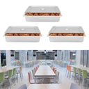 Full Size Steam Table Pans with Lid, 3 Pack Deep Restaurant Steam Table Pans Commercial Cookwares, Stainless Steel Steam Table Pans, Steam Table Pan for Hotels