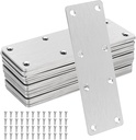 20 Pack 5-1/2 x 2 Inch Flat Mending Plates, Stainless Steel Flat Straight Brace Repair Fixing Brackets with Screws, Mending Joining Plates for Furniture Repairing, 1.9 mm Thickness