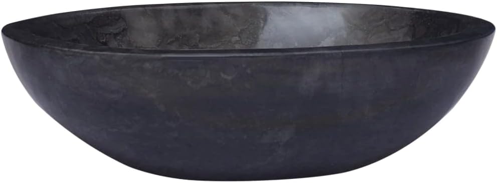 Rectangle Marble Sink Bathroom Vessel Sink Above Counter Wash Basin, Modern Countertop Bathroom Vanity Sink Above Counter Sink Bowl, Black 20.9"x15.7"x5.9" Marble