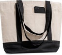 Carrywell |Not Made in China| Cotton Tote Bag With Zipper Closure and External Pocket, Reusable Grocery Shopping Bag, Canvas Totes With Handles