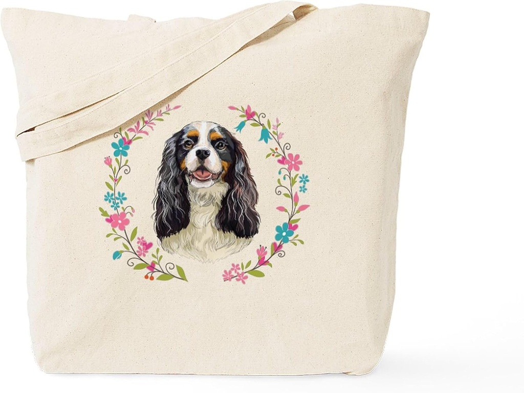 CafePress Cavalier King Charles Spaniel Gifts Tote Bag Reusable Natural Beige Canvas Shopping Bag