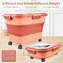 Rice Storage Containers, Collapsible 20 to 30Lbs Food Storage Bin Dispenser with Rolling Wheel and Clear Airtight Lid, BPA Free Flour, Sugar, Cereal and Dog Cat Pet food Containers