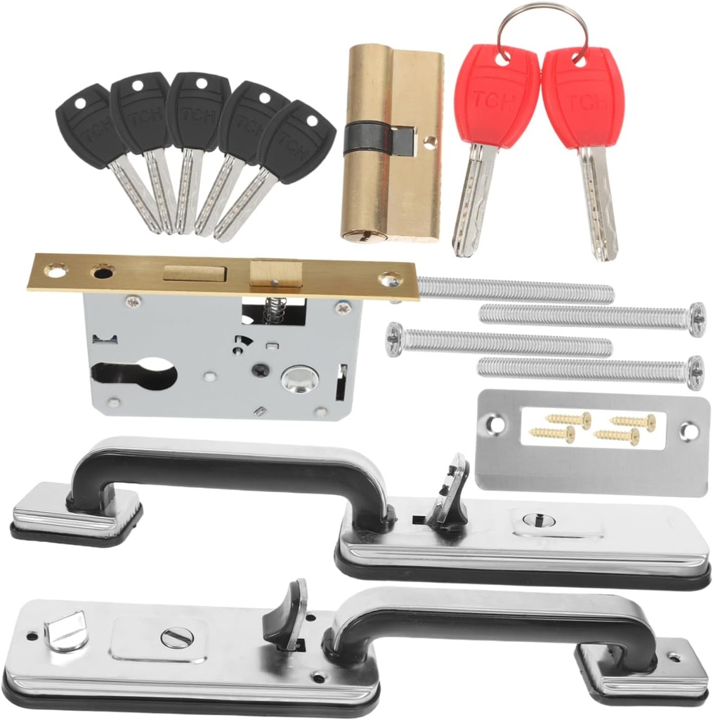 DOITOOL 1set Heavy Duty Single Door Lock Set Security Handle with Antitheft Mechanism for Exterior Entry Effortless Installation for Front Doors and Garages