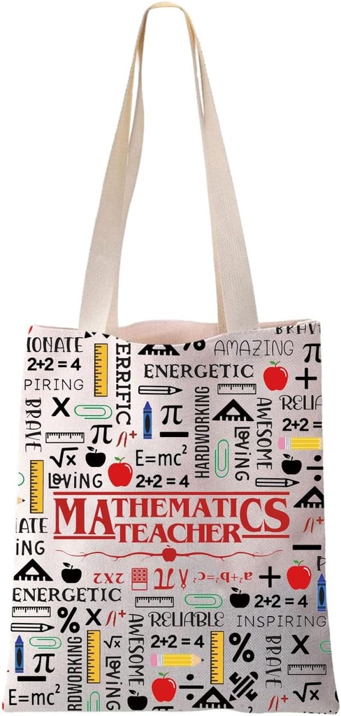 JYTAPP Mathematics Teacher Tote Bag Math Teacher Gift Canvas Teacher Bag Math Science Geeky Gift