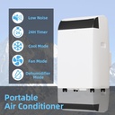 14,000 BTU Portable Air Conditioner Cools up to 750 Sq.Ft, 3 in-1 Quiet Portable AC Unit with Remote Control & Installation Kits for Large Room, 3 Speed, Auto Swing, 24H Timer