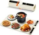 Vieshsful Warming Mat for Food, Electric Warming Tray, Full Surface Silicone Heating Food Warmer, 9 Temperature Adjustable & 1-6 hrs Timer Settings,for Parties, Gatherings, Home Buffets, Beige