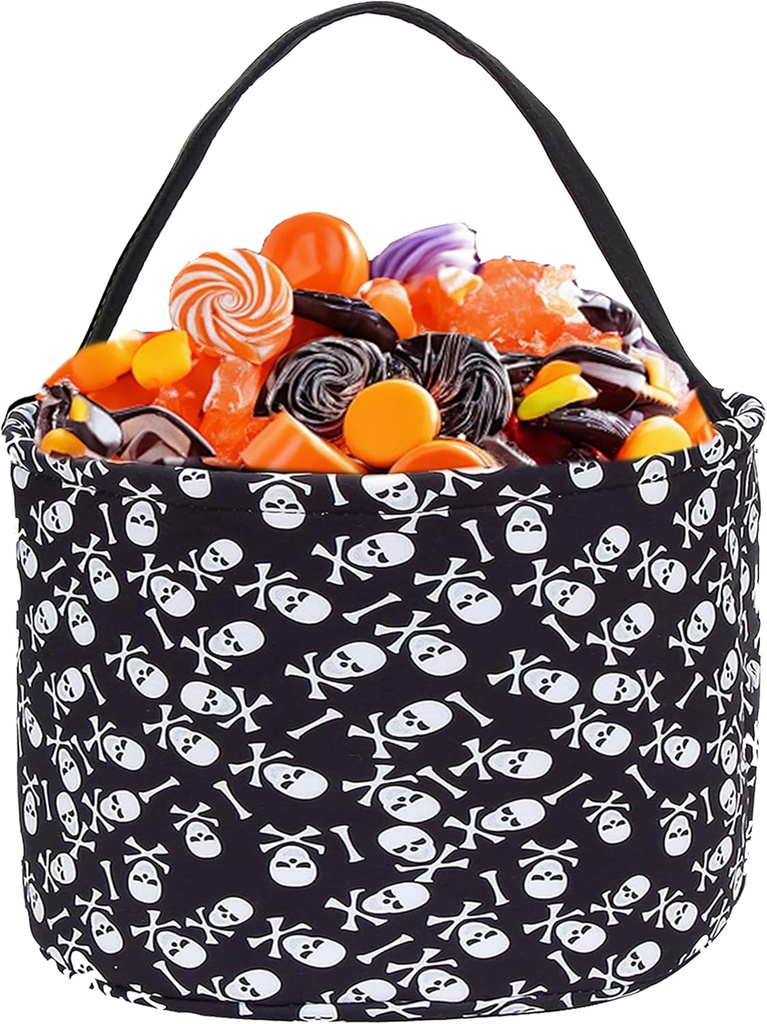 Halloween Trick or Treat Bag Fabric Tote Gift Candy Bag Pumpkin Stripe Halloween Party Favors