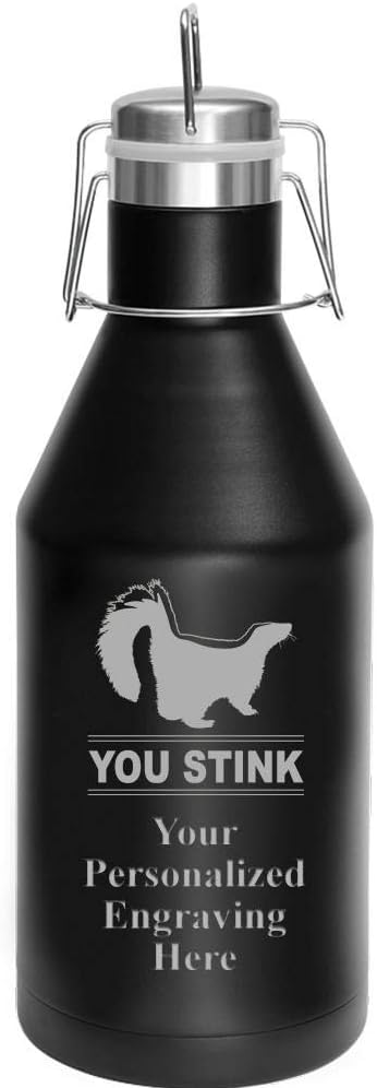Loser Growler, 64 oz Custom You Stink Stainless Steel Growler, Engraving Included