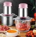 Electric Meat Grinder & Food Processor, 300W Stainless Steel Household Chopper for Meat, Vegetables, Fruits, Nuts, 2L Glass Bowl, Multi-Functional Kitchen Tool