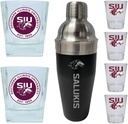 R and R Imports Southern Illinois Salukis Officially Licensed Collegiate Barware Set – 7-Piece Cocktail & Whiskey Glass Gift Pack