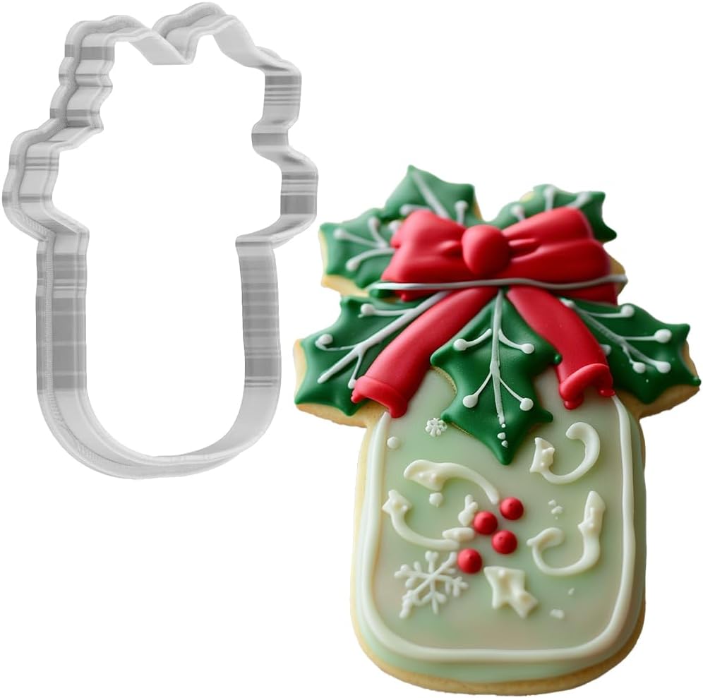 Christmas Holiday Mason Jar Cookie Cutter 4 Inch Made in USA by WONDERTORY