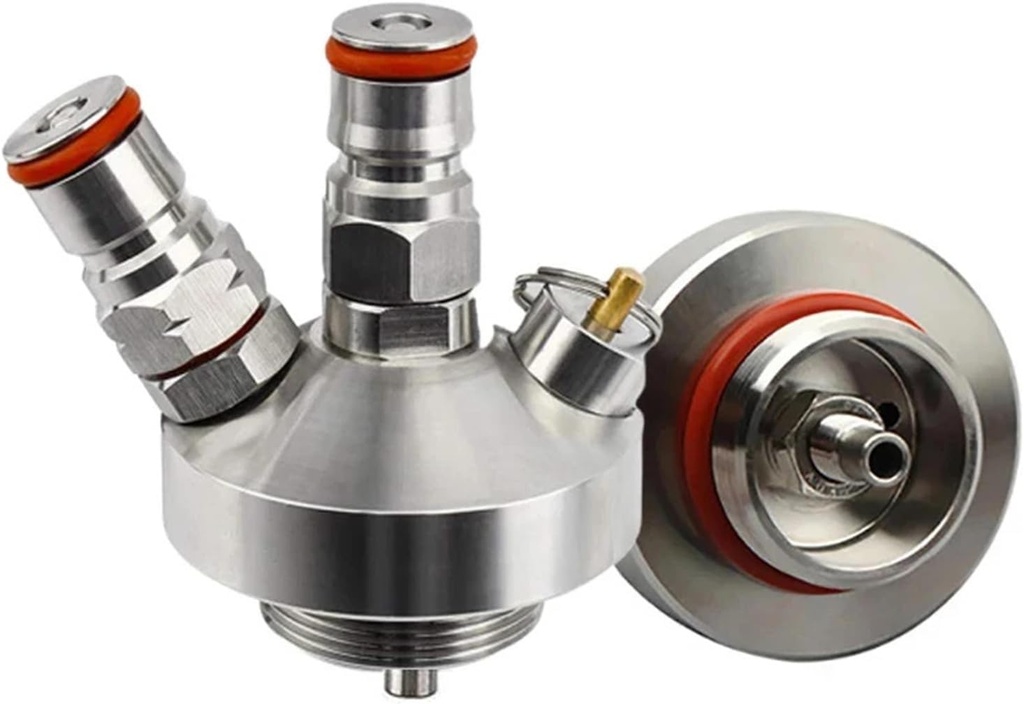 Home Brewing Mini Keg Dispenser Double Ball Lock Spear Stainless Steel Beer Growler Spear with 30cm Silicone Hose for 2/3.6/4/5/10L Mini Keg Brewing Accessories