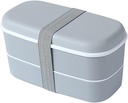 2-in-1 Compartment Bento Adults Lunch Box, Stackable Bento Box, Leakproof Eco-Friendly Bento Lunch Box Meal Prep Containers,Grey