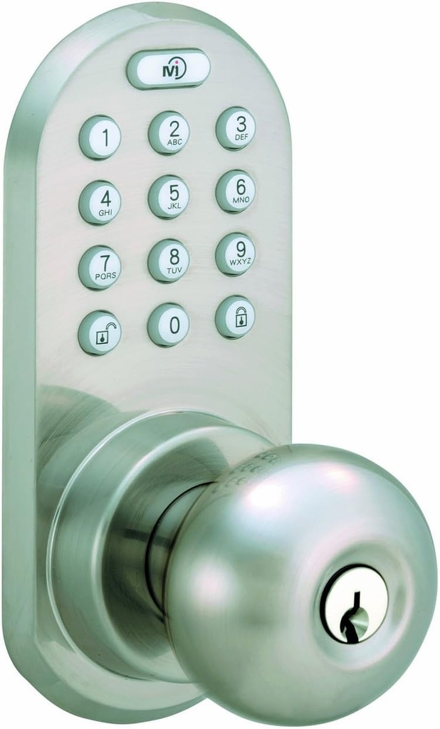 INC QKK-01SN 3-in-1 Remote Control & Touchpad Doorknob, Satin Nickel