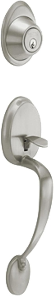 Schlage Dexter JH58BAR619 Barcelona 2 Pieces, Handle And Deadbolt With Keys, Exterior Only, Satin Nickel