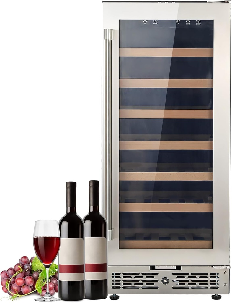 Beverage Fridge with Glass Door 33 Bottle Wine Cooler Refrigerator - Small Wine Fridge for Bar Home Party, 96l, Us Plug