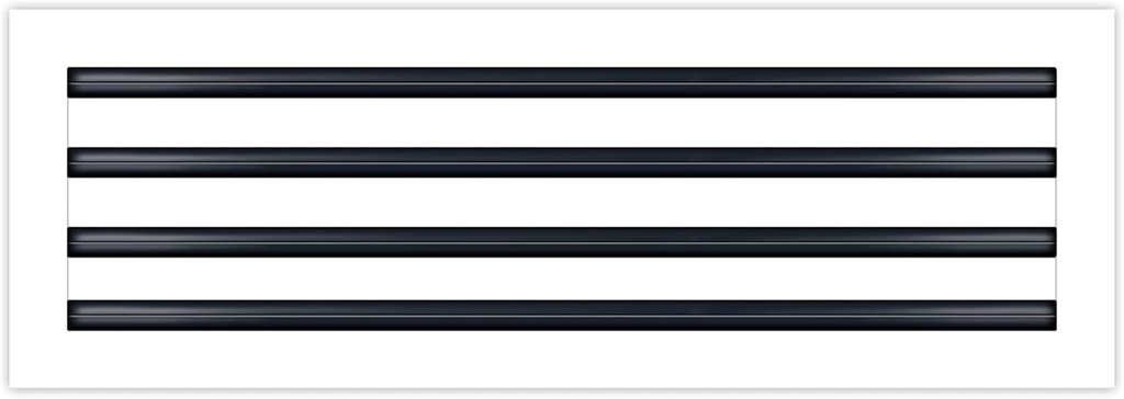 BUILDMART - 24x8 White Modern AC Vent Cover - Decorative Air Vent - Standard Linear Slot Diffuser - Register Grille for Ceiling, Walls & Floors - Texas Buildmart