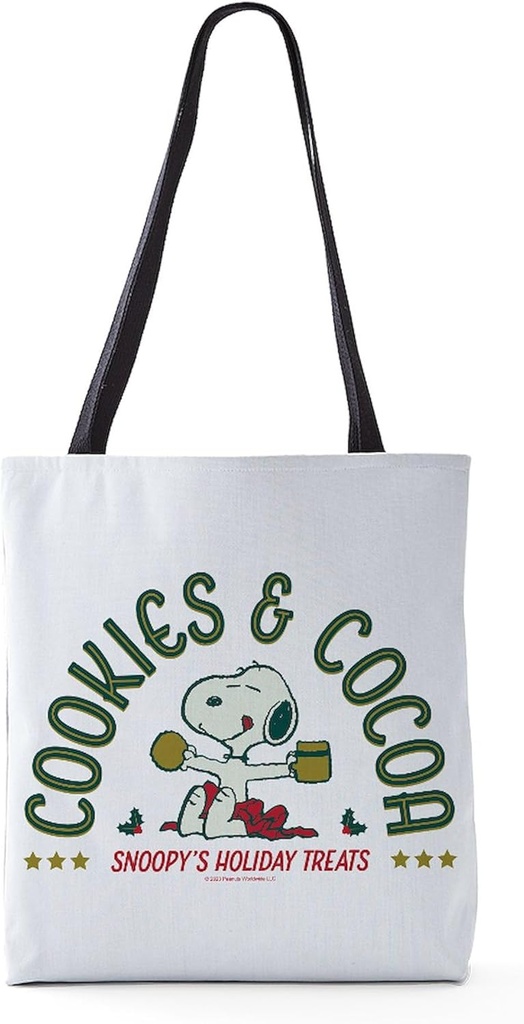 CafePress Snoopy Cookies & Cocoa 18"x18" Reusable Grocery Shopping Sling Tote Bag