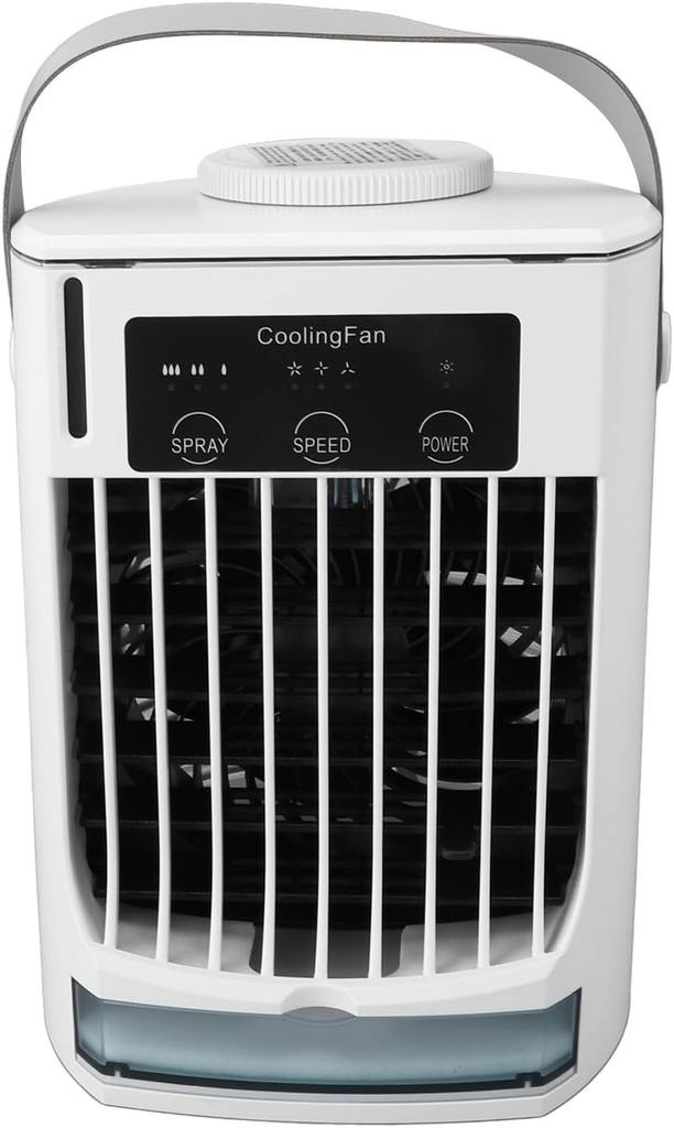 Portable Air Conditioner, 2 Modes 3 Speeds Desk Air Cooling Fan with 500ml Water Tank, Personal Air Cooler Humidifier Small Air Conditioner for Home Room Office Desk Camping
