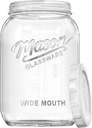 1 Gallon Glass Jar with Airtight Lid, Large Mason Jar Wide Mouth for Flour Sugar Food Storage Containers with Scale Mark(1 PCS), Canning Jars for Sun Tea, Kombucha, Cookie, Pickle, Fermenting