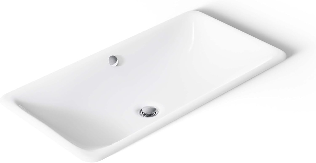 KOHLER K-20212-0 Bathroom Sinkiron Plains large Rectangular Basin., White