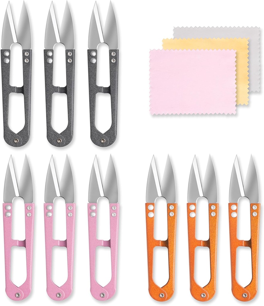 9 Pcs 4.1 Inch Sewing Scissors Thread Snips, High-Carbon Steel Yarn Snips, Thread Snippers, Sewing Snips Thread Cutter Scissors for Stitch, Knitting, Mini DIY Supplies, Crafts