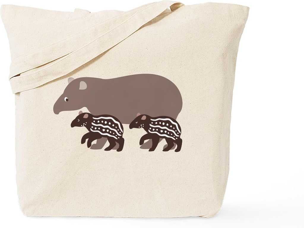 CafePress Tapir Family A Tote Bag Natural Canvas Tote Bag, Reusable Shopping Bag