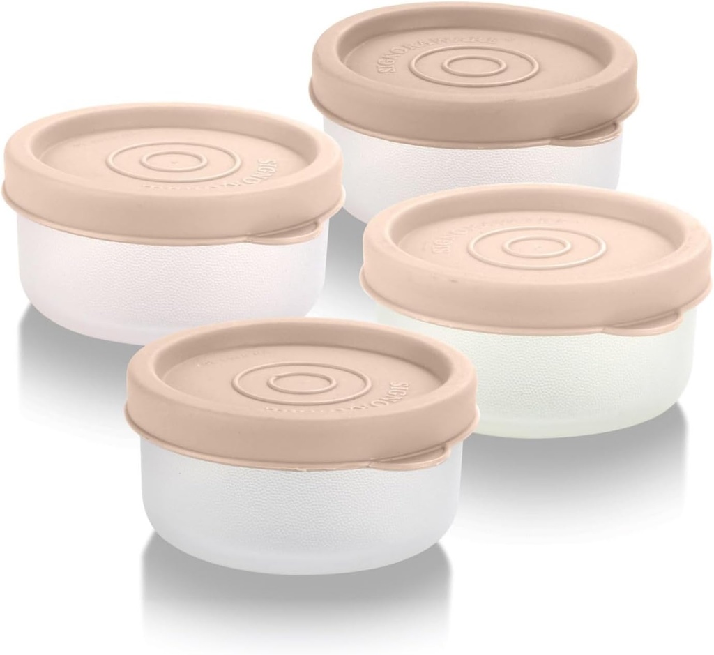 Condiment Cups Containers with Lids- 4 pk. 1.3 oz.Salad Dressing Container to go Small Food Storage Containers with Lids- Sauce Cups Leak proof Reusable Plastic BPA free for Lunch Box Picnic Travel