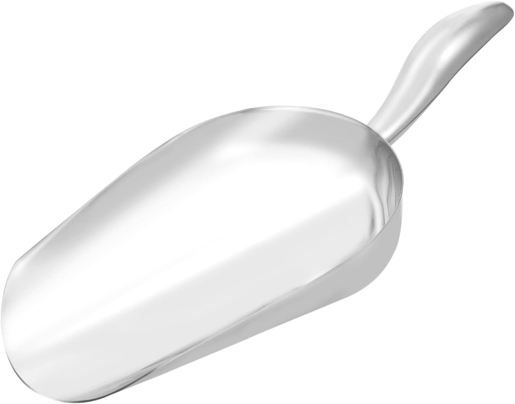 Alipis Stainless Steel Utility Scoop Large Ergonomic Ice Scoop for Candy Beans Rice Kitchen Tool for Parties Buffets and Bars Resistant Design Silver