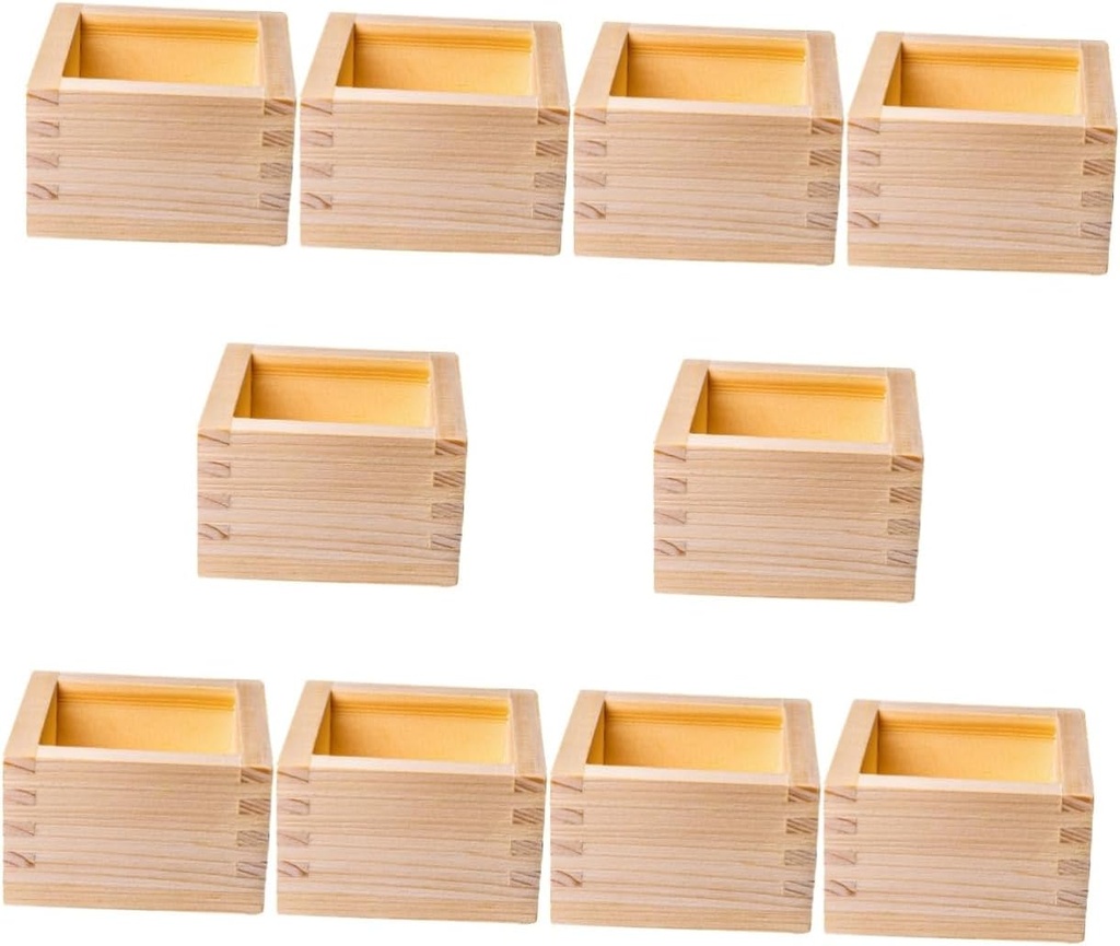 Mikinona 10pcs Japanese Sake Cup Box Sushi Restaurant Cake Holder Traditional Supplies