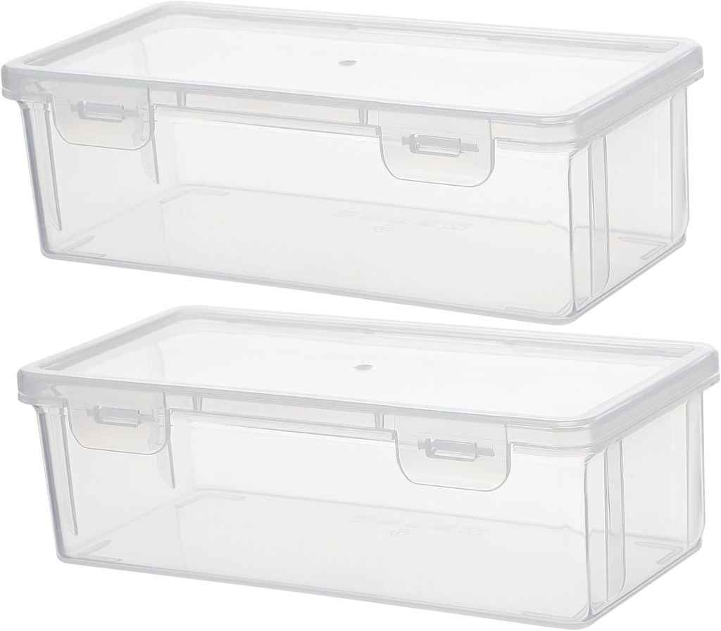VALICLUD Kitchen Condiment Holder Set Sealed Bread Storage Box Lid Food-Grade Plastic for Organizing Toast in Fridge 2-Piece Container