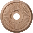 Ekena Millwork 16"OD x 3 7/8"ID x 1 1/8"P Carved Berkshire Ceiling Medallion, Red Oak (Fits Canopies up to 5 1/4")