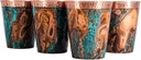 Handcrafted Copper Cups Set - 4 Unique 15 oz Tumblers for Wine & Water | Copper Water Bottle | 100% Authentic Santa Clara, Mexico Craftsmanship | Eco-friendly Gift for Health Enthusiasts