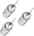 PRETYZOOM 3pcs Stainless Steel Ice Scoop for Coffee Beans Flour Versatile Kitchen Utility Scoops Hanging for Easy Storage and Dishwasher Safe