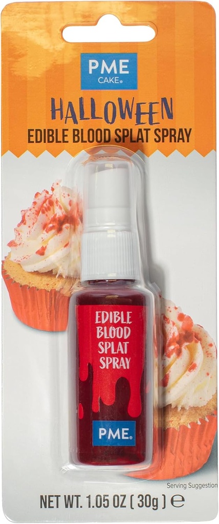 PME Edible Blood Splat Spray for Halloween Cake Decorating (1.05 fl oz)