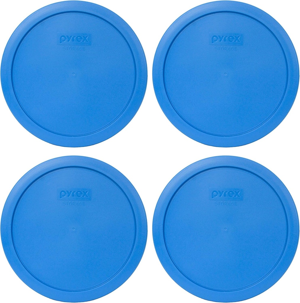 Pyrex 7402-PC 6/7 Cup Marine Blue Food Storage Replacement Lid (4-Pack) - Made in USA