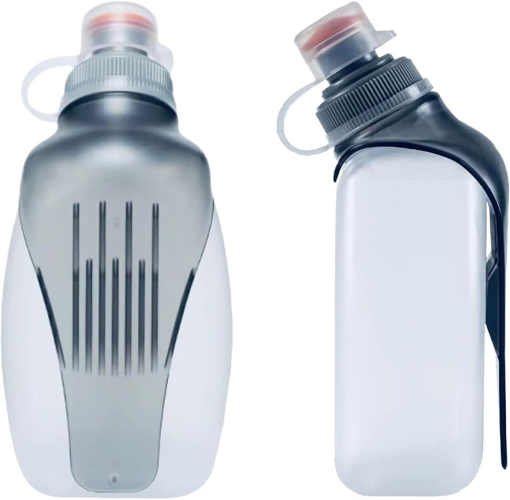 Water Bottle for Running No Bounce Water Bottle with Clip and Cover Cap,BPA-Free Plastic, 8.8oz (250ml) for Running/Marathon/Walking/Hiking/Cycling/Trail/Skiing (1 Pack)