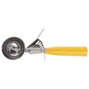 HUBERT 2 oz Stainless Steel Portion Control Disher with Yellow Polypropylene Handle - #20