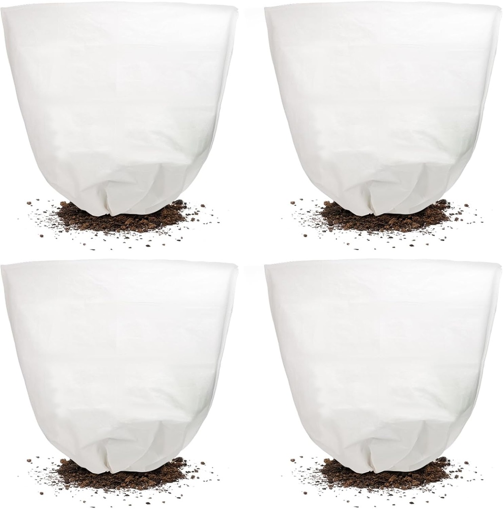 Svepndic 4 PCS Winter Plant Covers Freeze Protection,39X39 Reusable Plant Protector Bag with Drawstring,Winter Plants Jacket Warm Shrubs Cover Blanket Frost Protection for Outdoor Garden Plants