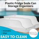 KONNECT Plastic Refrigerator Storage Bin Dispenser Fridge Beverage Holder Organizer Stackable Home Kitchen Countertop Pantry Cabinet Soda Canned Food Container Kitchenware Gift