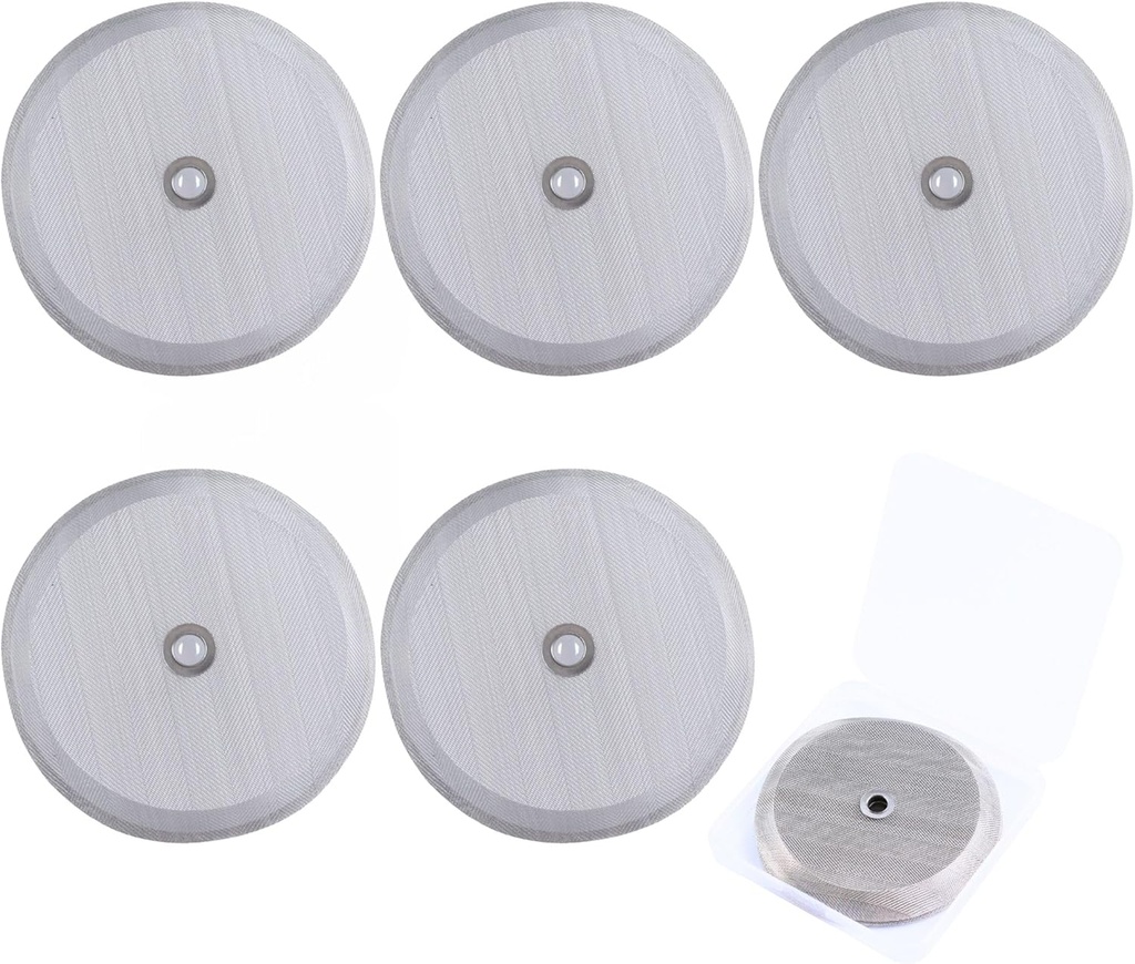 6 Pcs Stainless Steel French Press Replacement Filters 4 Inch Mesh Screen for 8 Cup French Press Coffee Makers and Tea Machines, Fits Most 1000ml/34oz Presses